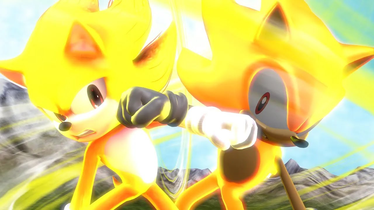 Game Super Sonic V.S. Movie Super Sonic - Full Fight [Animation]