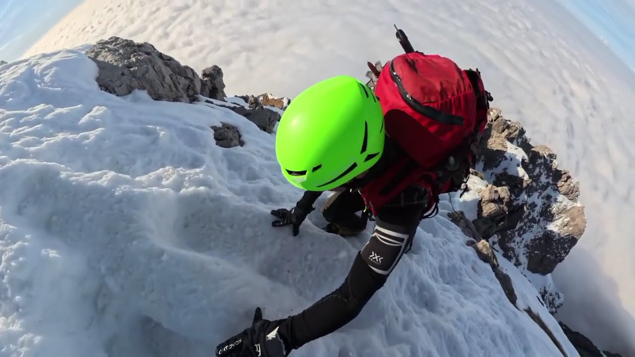 Grignetta - invernale #insta360 #mountains #snow #rockclimbing
