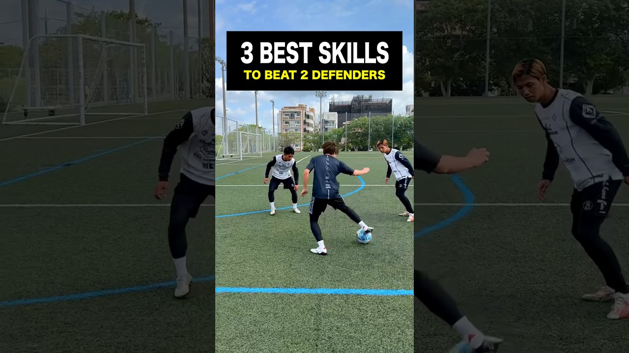 HOW TO BEAT 2 DEFENDERS!?🤔🔥#shorts #football #soccer #footballskills #soccerskills