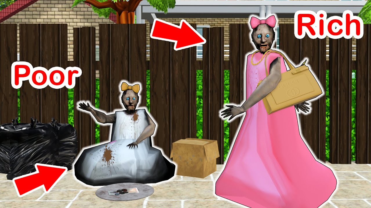 Rich Granny vs Poor Granny - funny horror school animation (81-100 series in a row)