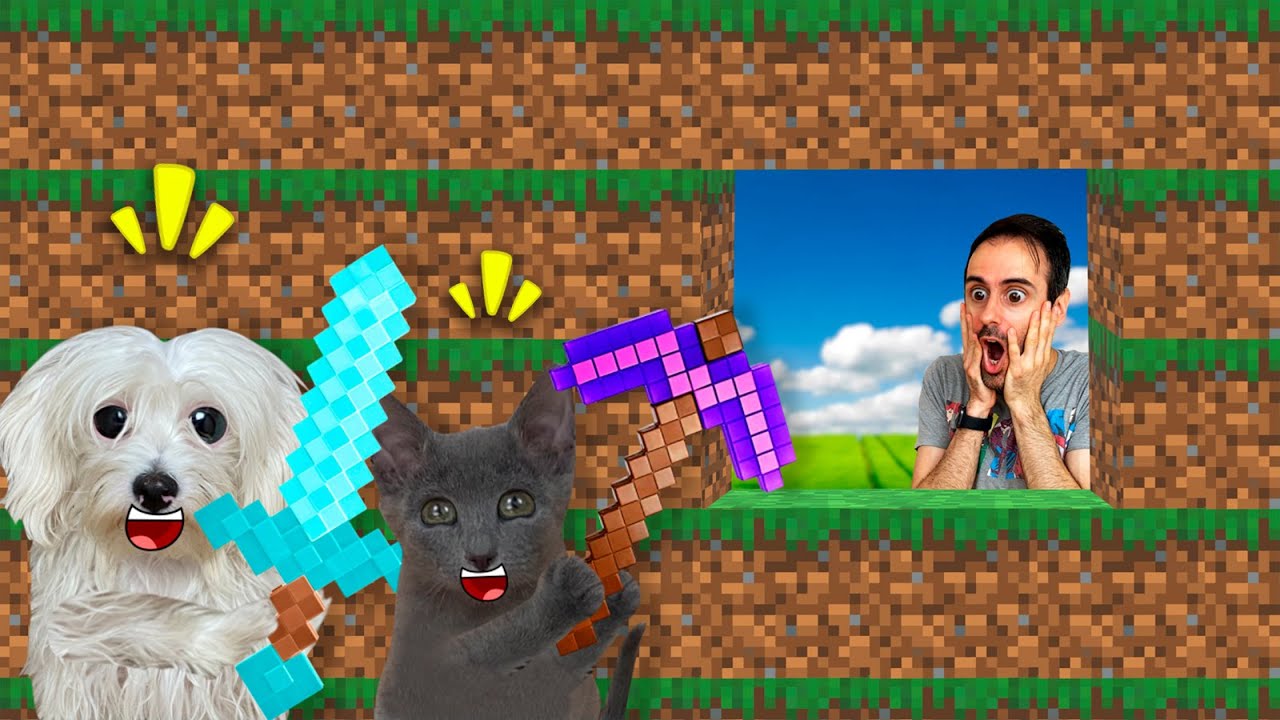 ESCAPANDO DE 100 CAPAS INDESTRUCTIBLES DE MINECRAFT PERO CON GATO VS PERRO !!