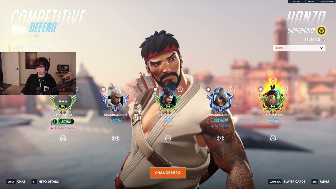19k урона! Супертф, топ-500 геймплея Хандзо в Overwatch, 1 сезон, 5v5.