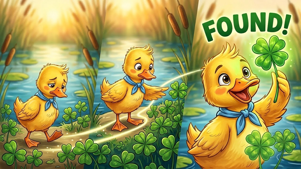 A Duck Finds a Lucky Clover 🍀🦆 | Cozy Springtime Story for Kids | Reading Aloud