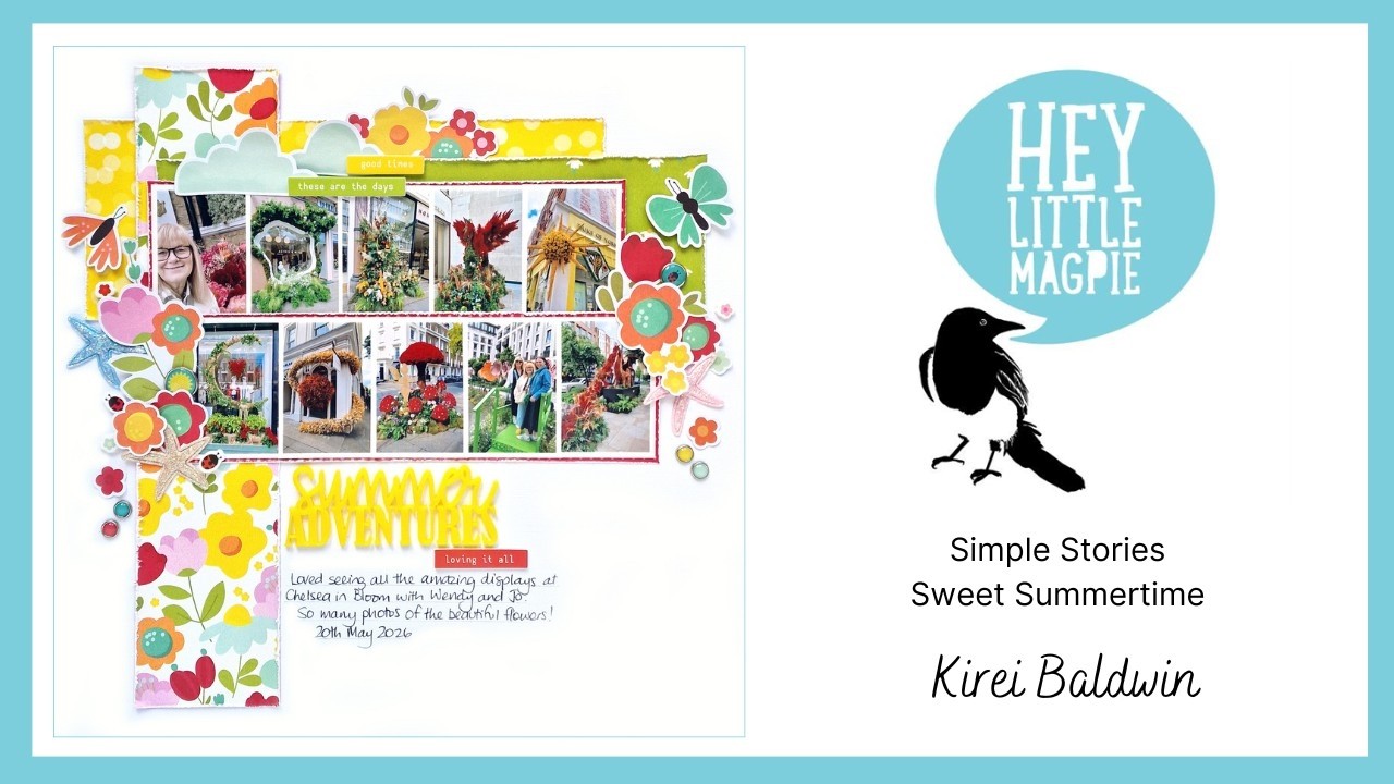 SIMPLE STORIES SCRAPBOOK LAYOUT l HEY LITTLE MAGPIE l KIREI BALDWIN
