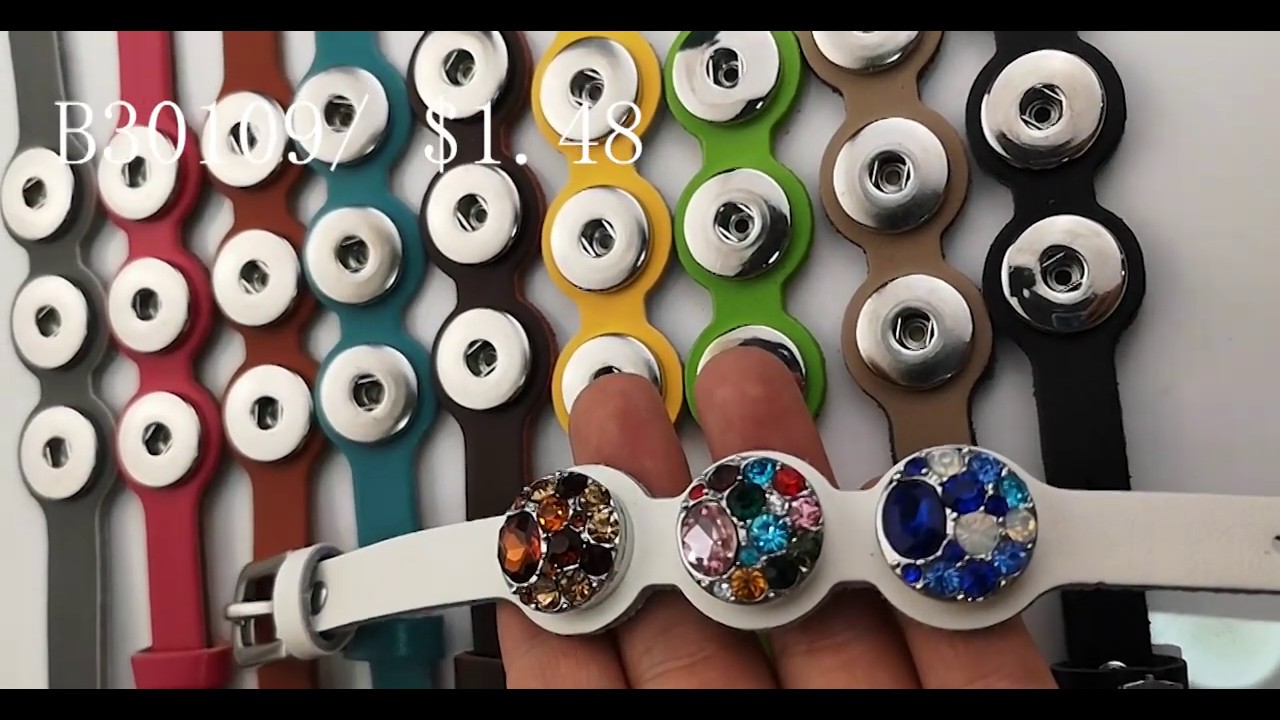 Interchangeable Snap PU Leather Bracelet Jewelry Fit 18mm/20mm Snap Buttons Wholesale