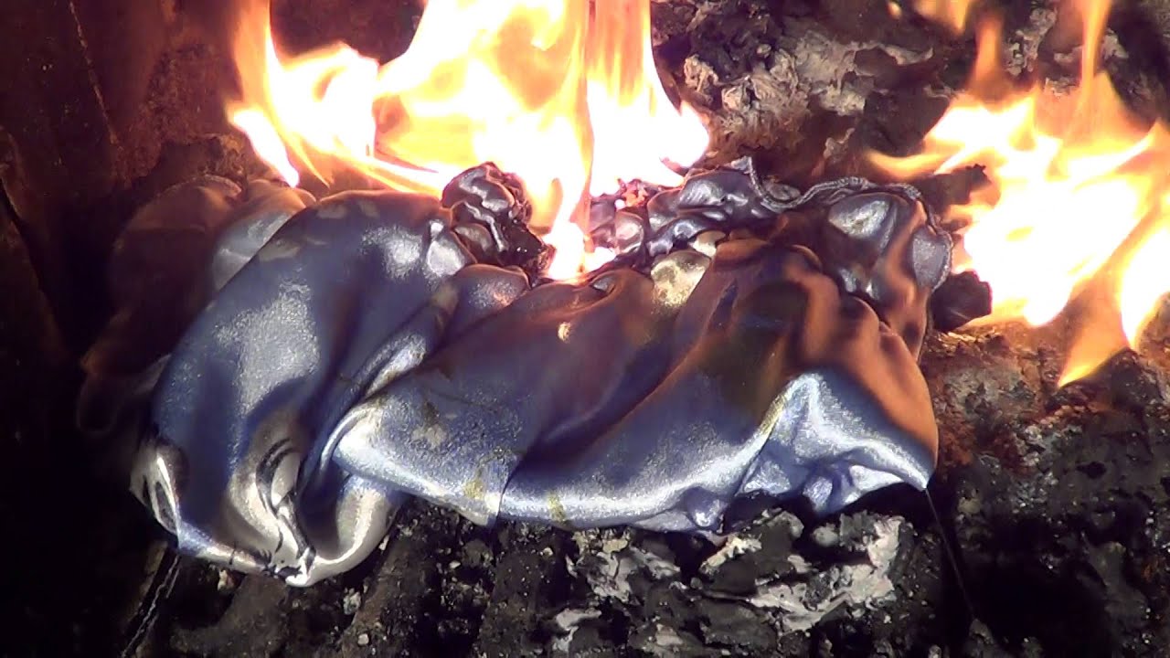 Burning old clothes