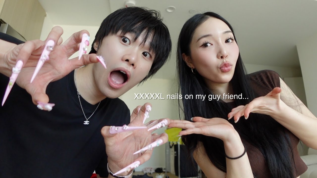24 hours with THE LONGEST nails on my GUY FRIEND