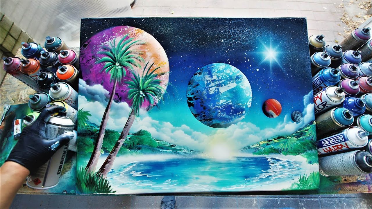 SPACE OASIS - SPRAY PAINT ART By Skech