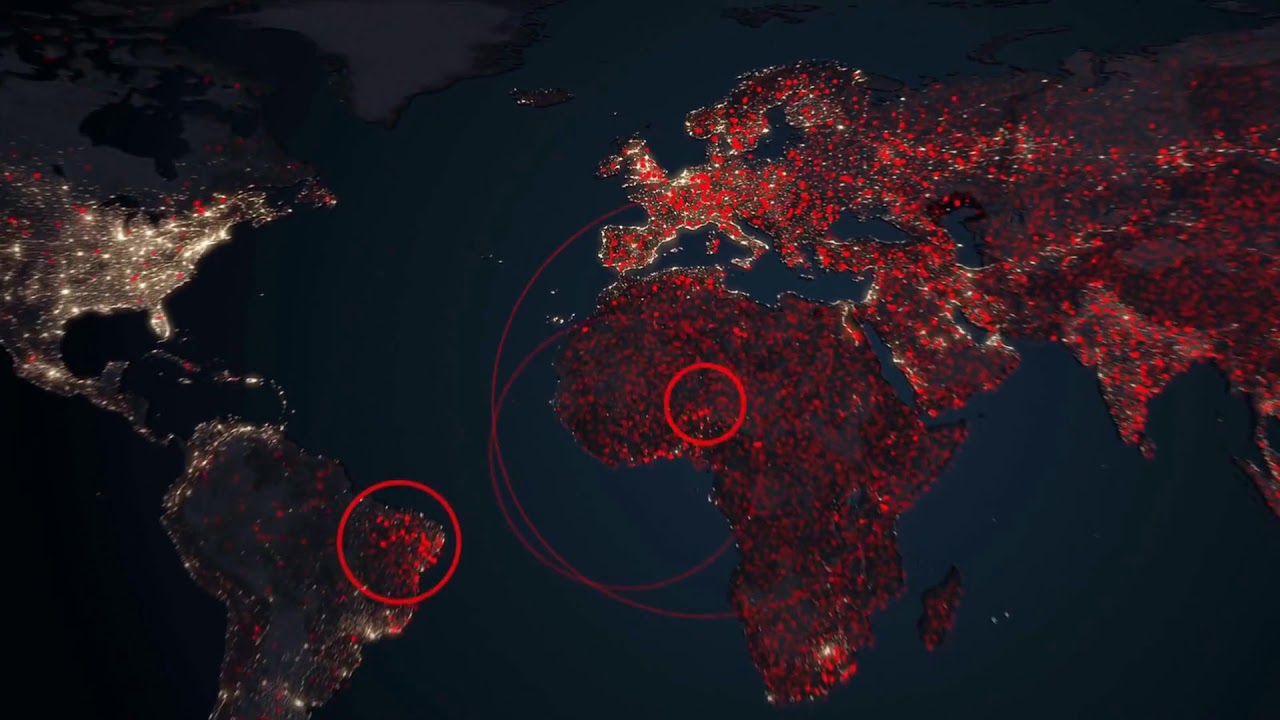 Virus Spreading World Map Animation - Video 515220