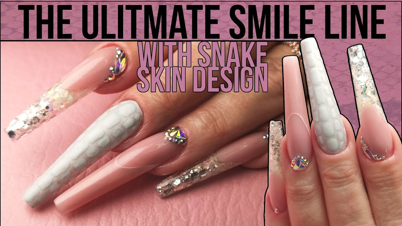 Reptile Themed Nail Design ft. The Most Elegant Smile Line Ever