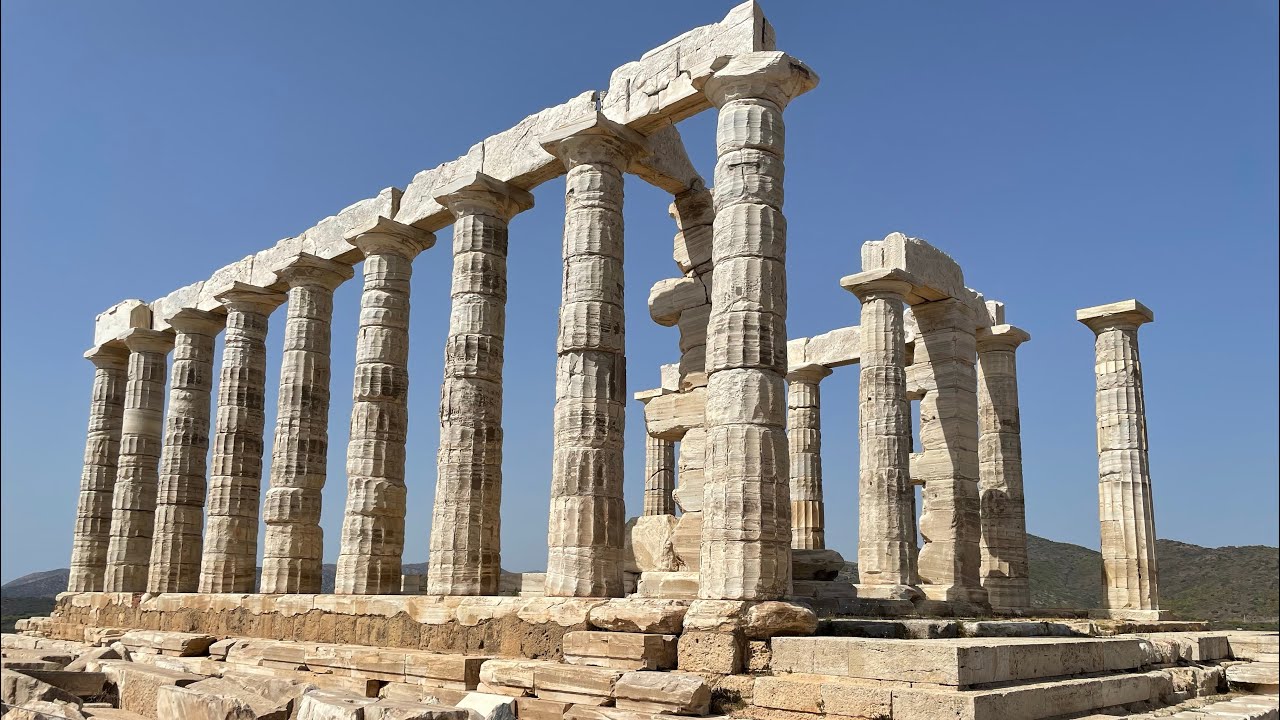 Temple of Poseidon, Sounion (dji mavic mini drone footage) Athens,Greece