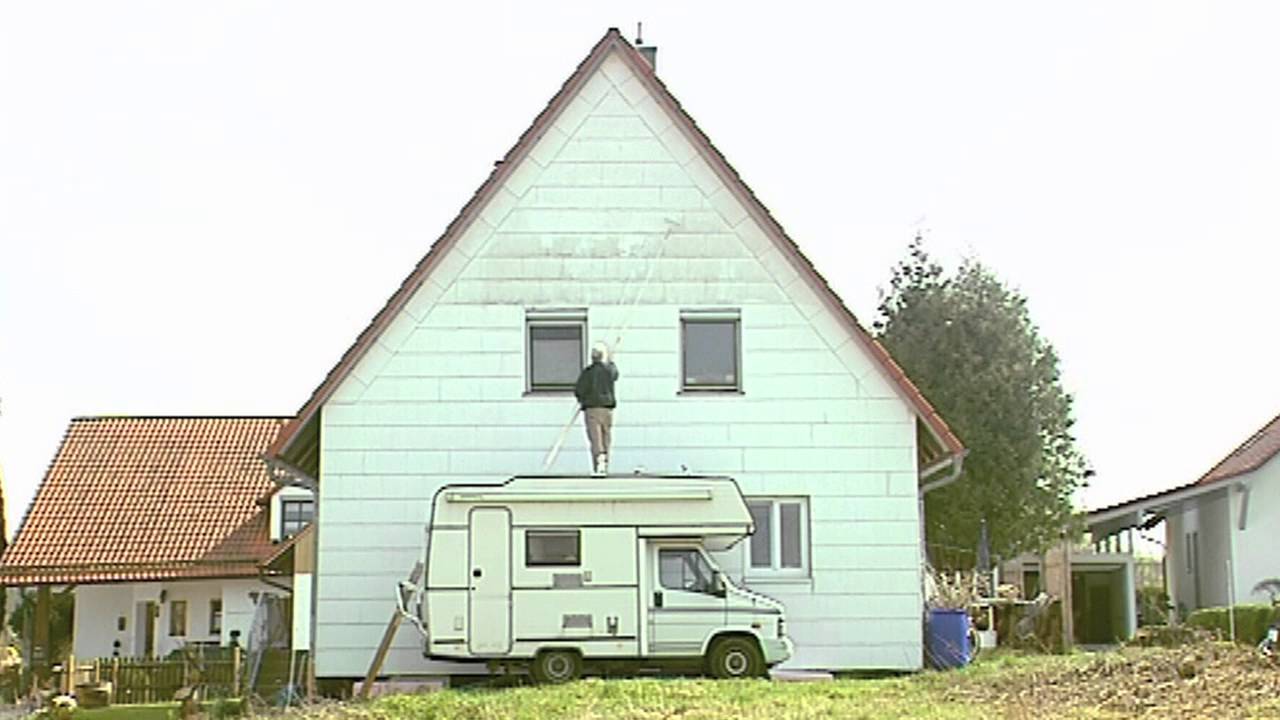 Haus streichen ohne Ger&uuml;st.