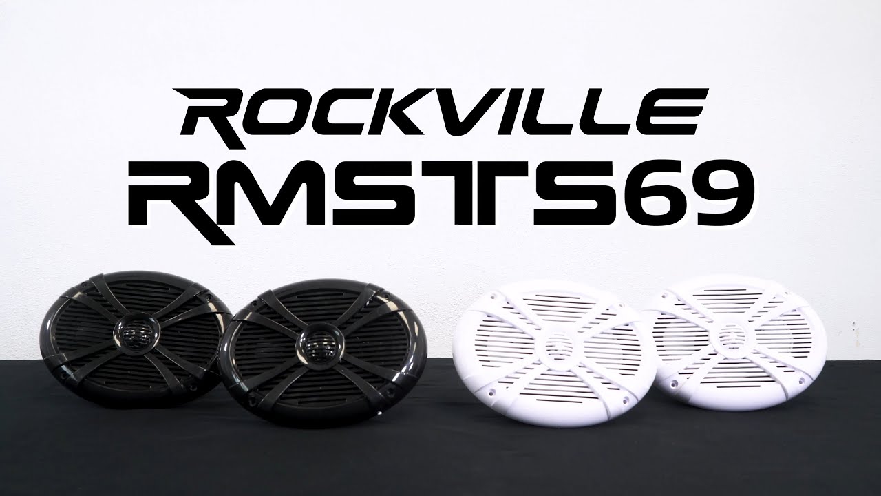 Rockville RMSTS69 2-Way 6x9 Waterproof Marine Boat Speakers in Black & White (FULL DEMO)