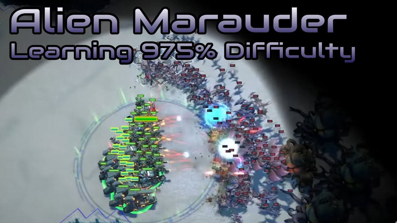 Alien Marauder - Learning 975% Difficulty (Hard + enhanced options)