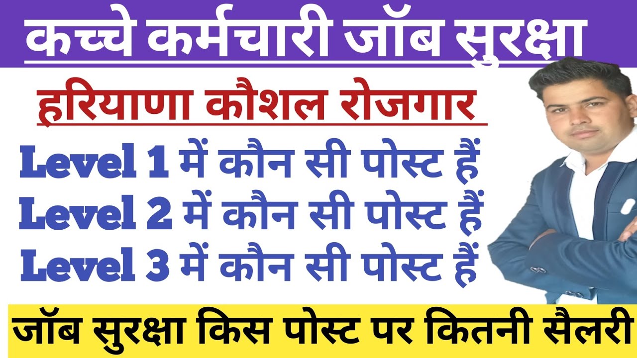 कच्चे कर्मचारी जॉब सुरक्षा किस पोस्ट पर कितनी सैलरी !! HKRN Level Wise Post !! Haryana Kaushal
