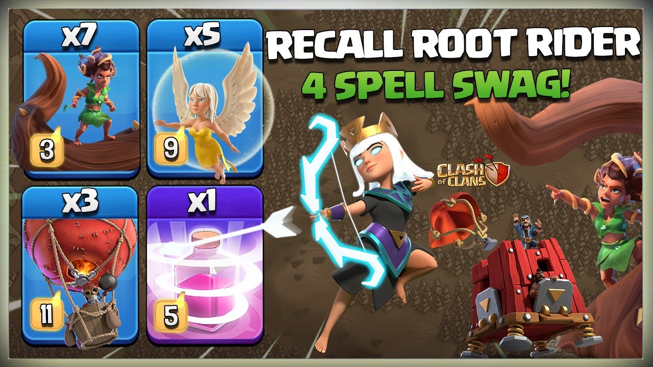 5 Spell Swag! QUEEN CHARGE Recall ROOT RIDER is BROKEN! Th16 Legend Hits Clash of clans coc | cv16