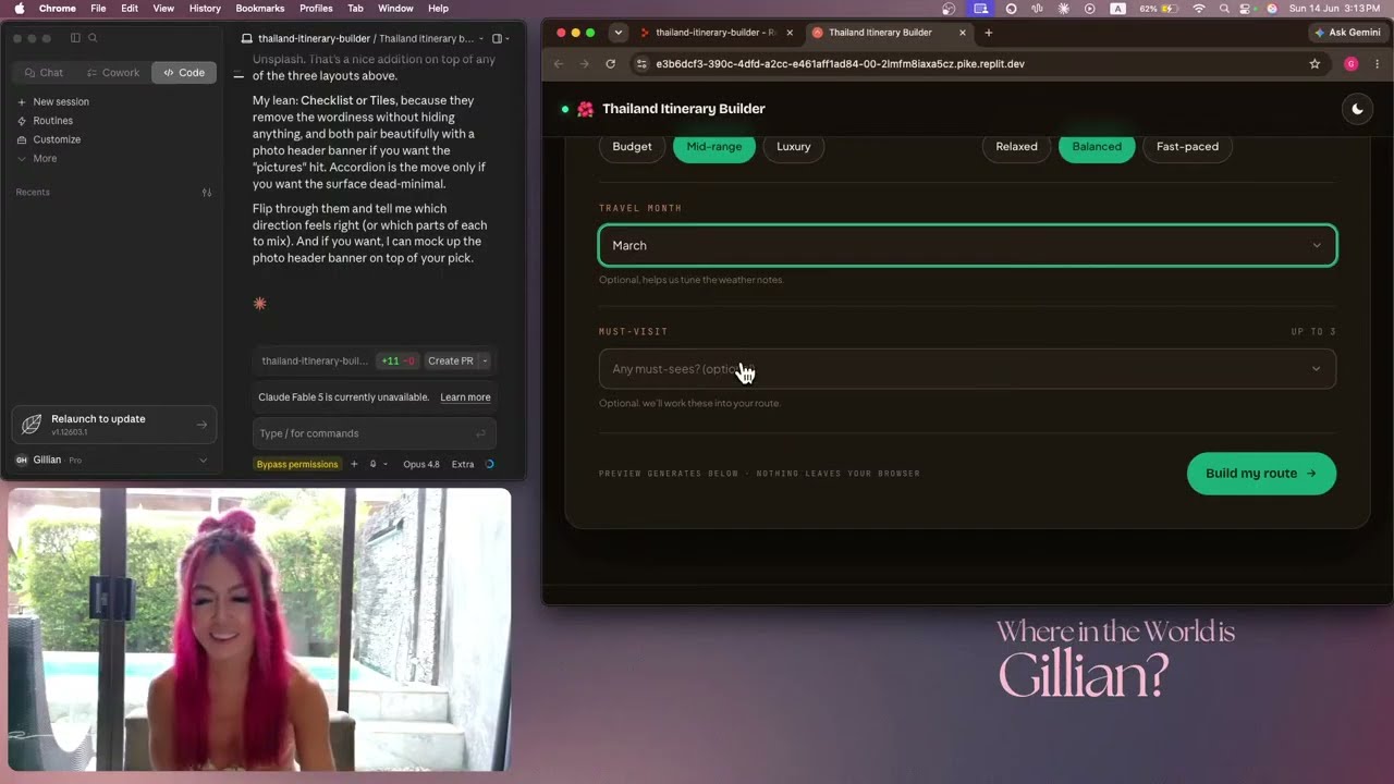 Day 21: Vibe Coding a Thailand Trip Planner with Claude Opus 4.8 + Replit | No Updates on Fable 5