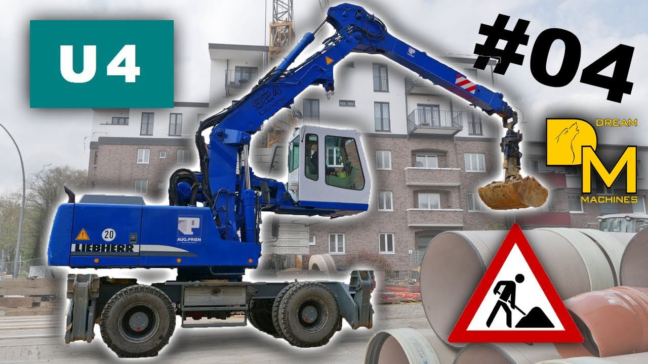 LIEBHERR 924 TELESKOPBAGGER MOBILBAGGER BAUSTELLE U-BAHN U4 HAMBURG #4 DREAM MACHINES