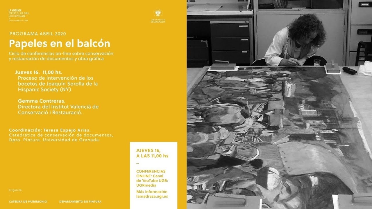 Papeles en el Balcón #1. Proceso de intervención de los bocetos de Joaquín Sorolla. Gemma Contreras