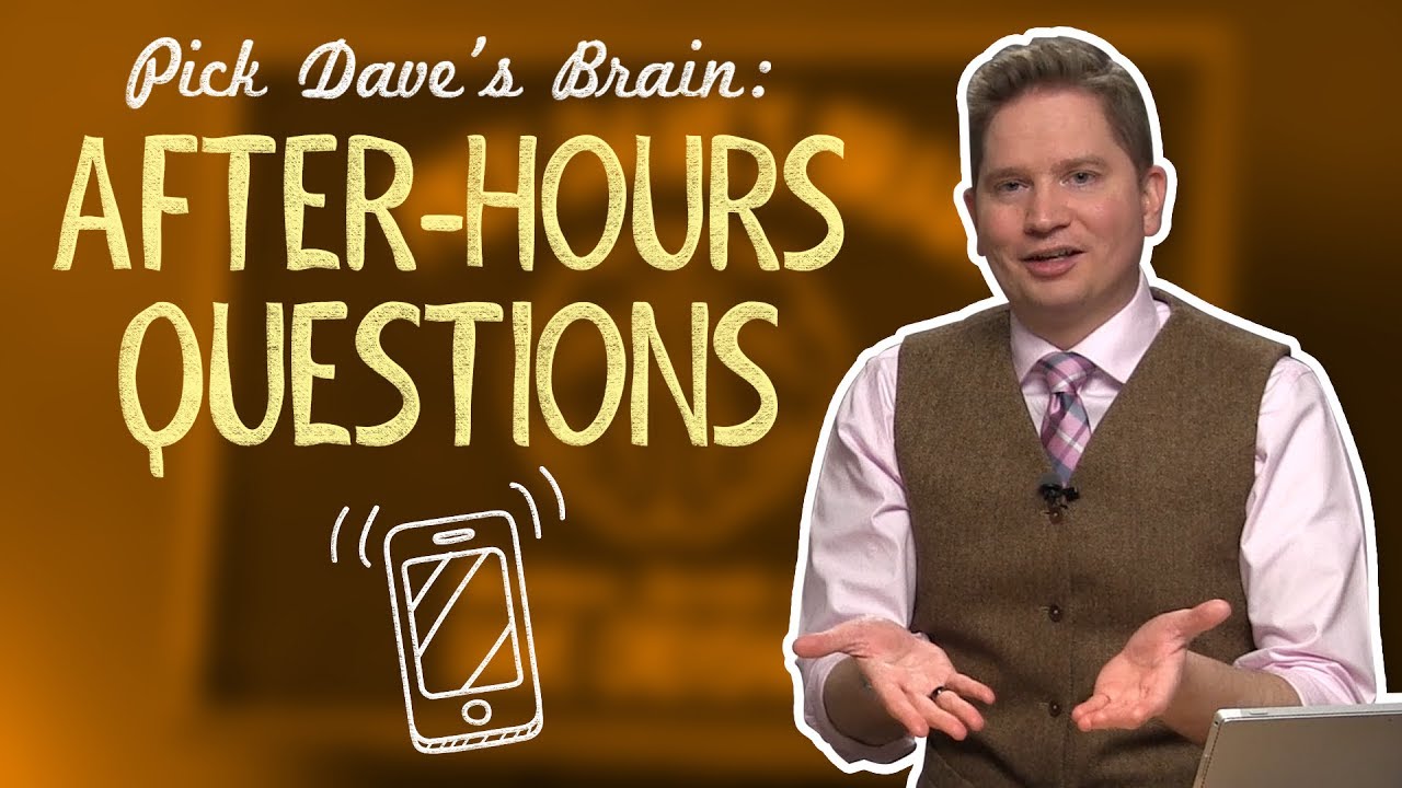 How to stop answering after-hours questions - Pick Dave's Brain