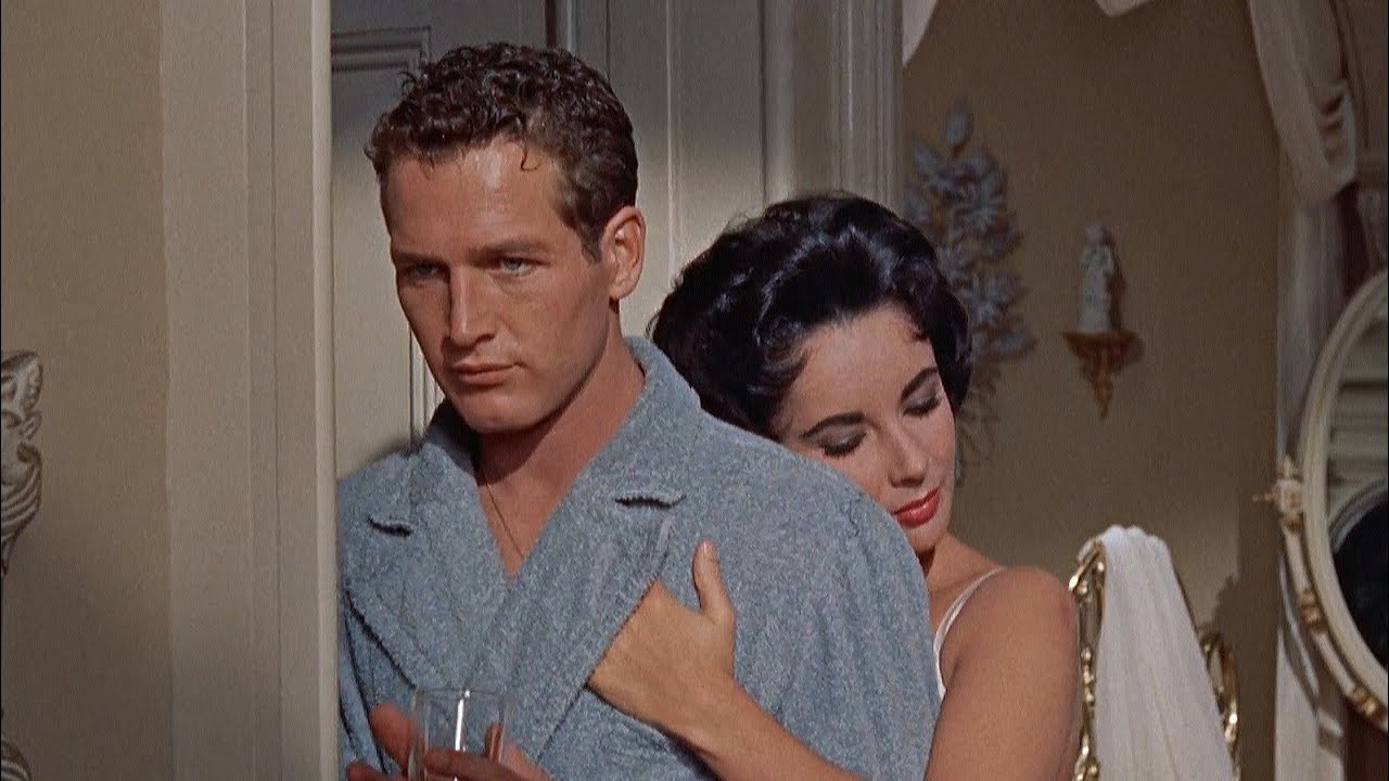 [HD] Elizabeth Taylor and Paul Newman in Cat on a Hot Tin Roof (1958) ②