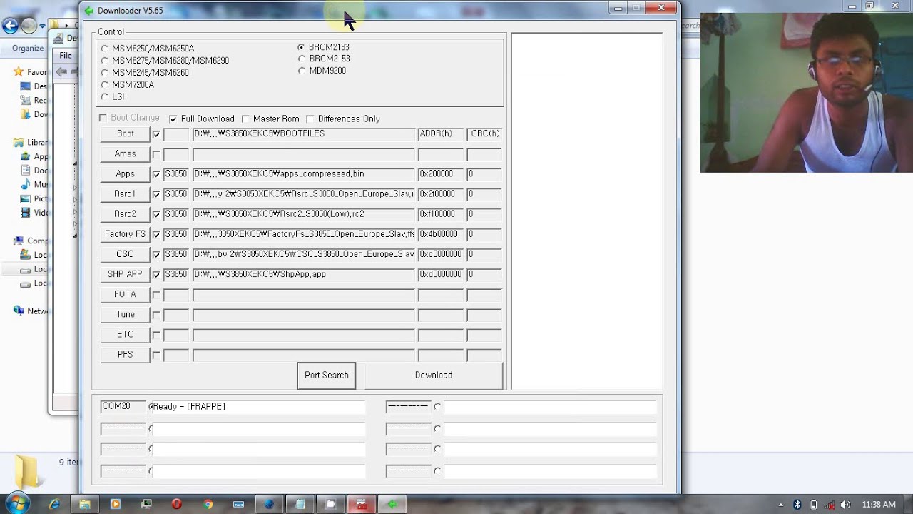 Uploading Firmware in Samsung Corby 2