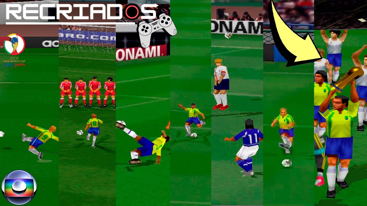 TODOS OS JOGOS DO BRASIL NA COPA DE 2002 - RECRIADOS NO VIDEOGAME