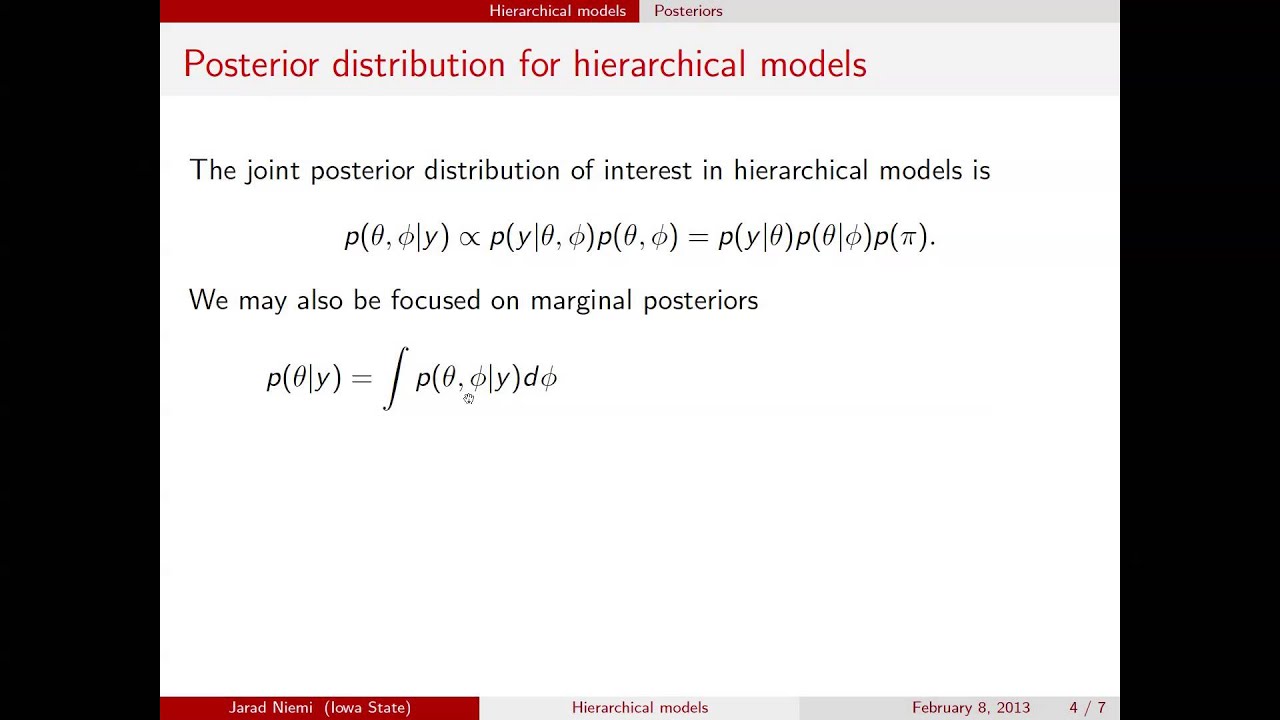 Bayesian hierarchical models
