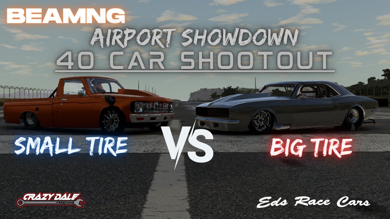 BEAMNG DRAG RACING- 40 CAR SHOOTOUT -BeamNG.DRIVE /CRASHBOSSTV