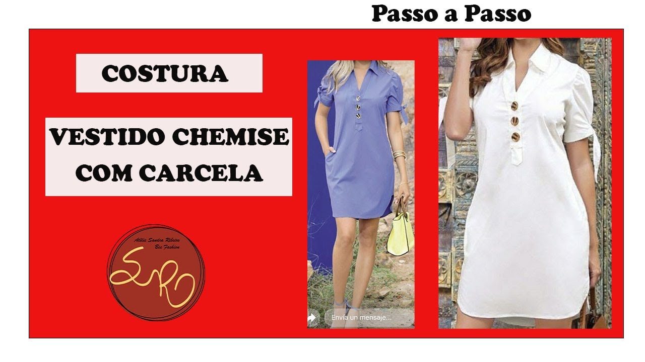 VESTIDO CHEMISE COM CARCELA COSTURA (Passo a Passo)