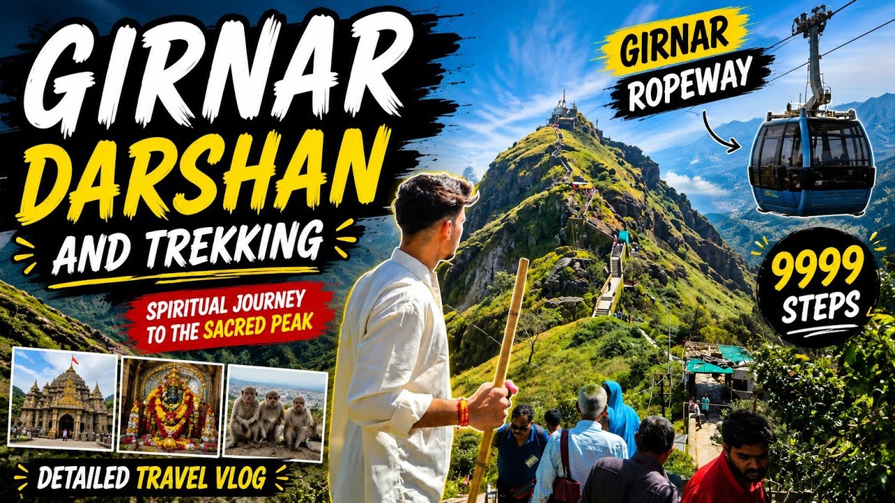 GIRNAR DARSHAN AND TREKKING | GIRNAR ROPEWAY | 9999 STEPS | DETAILED TRAVEL VLOG 