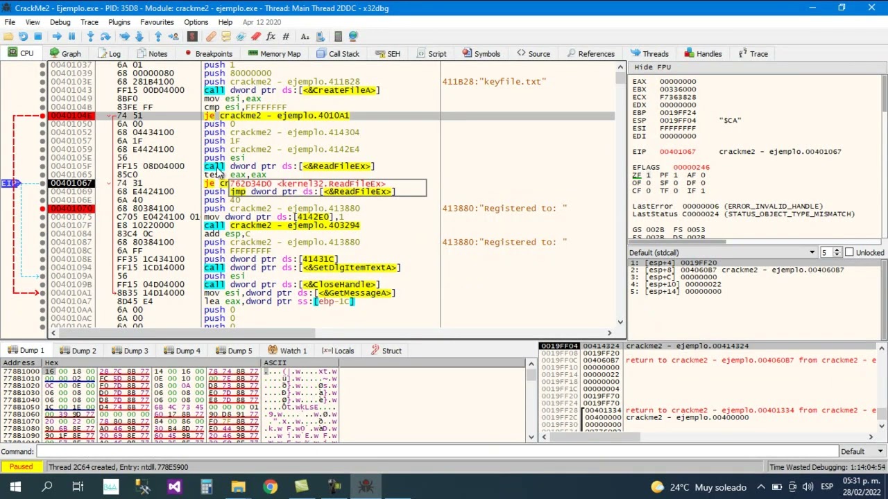Hackeando una aplicacion con X32DBG - Ismael Tun