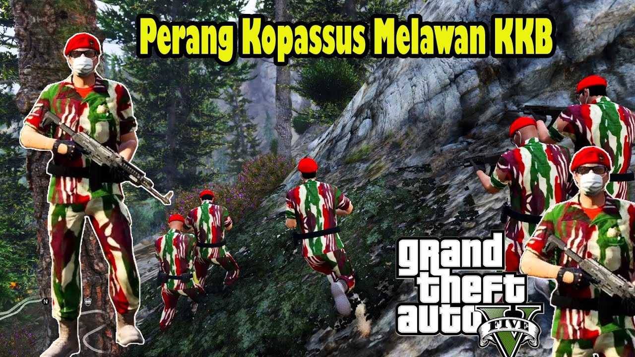 Pasukan Kopassus Serbu Markas KKB Di Hutan! GTA 5 Indonesia