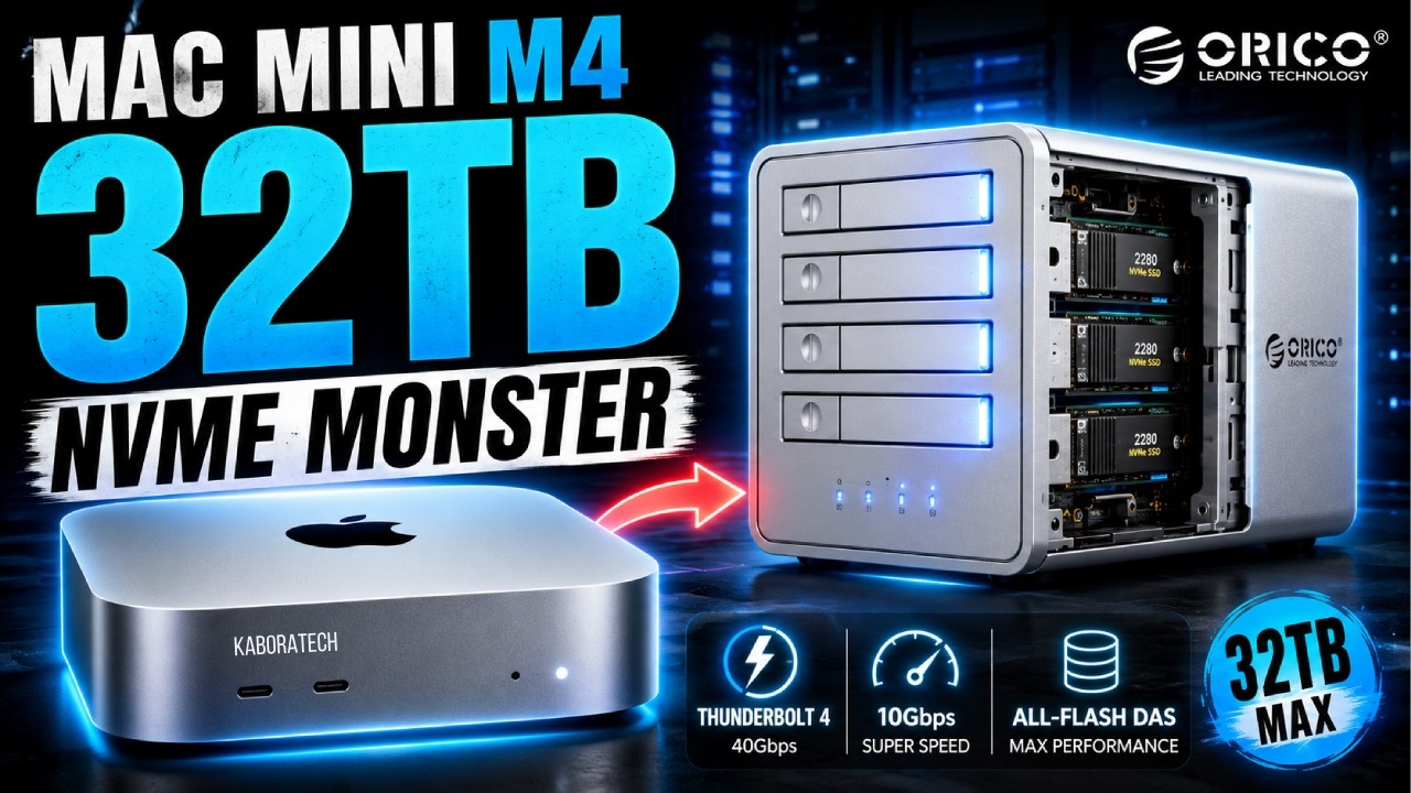 Обзор ORICO 8848U4 DAS — мощный SSD-накопитель 40 Гбит/с для создателей контента! Распаковка, нас...