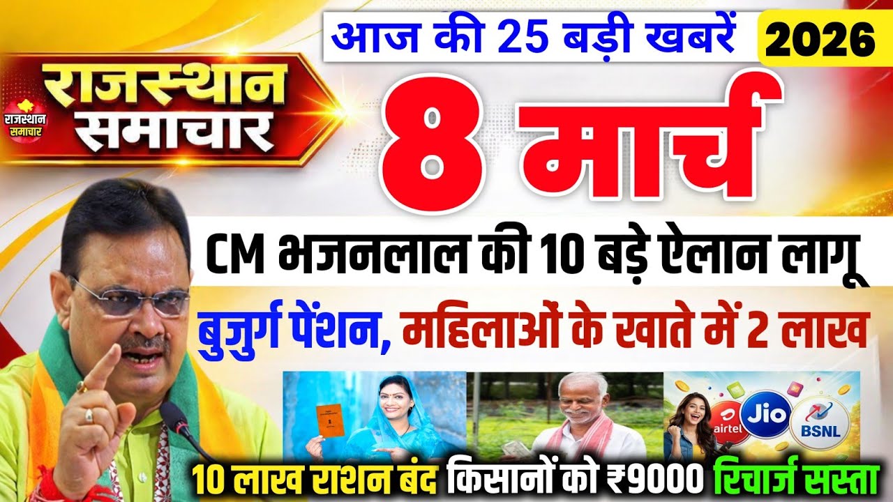 04 March 2026 Rajasthan News Rajasthan Ki Taji Khabar Mukhya Samachar CM Bhajan Lal samachar Modi