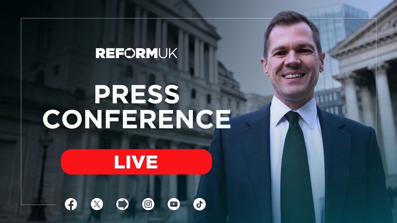 Watch LIVE as Robert Jenrick gives his first speech as Reform UK’s Shadow Chancellor.
