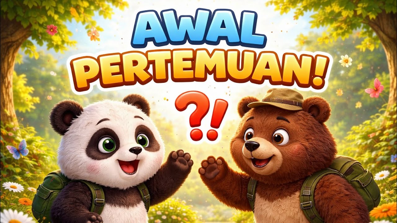 Awal Pertemuan Panda 🐼 dan Beruang 🐻 | animasi dan edukasi anak🥰