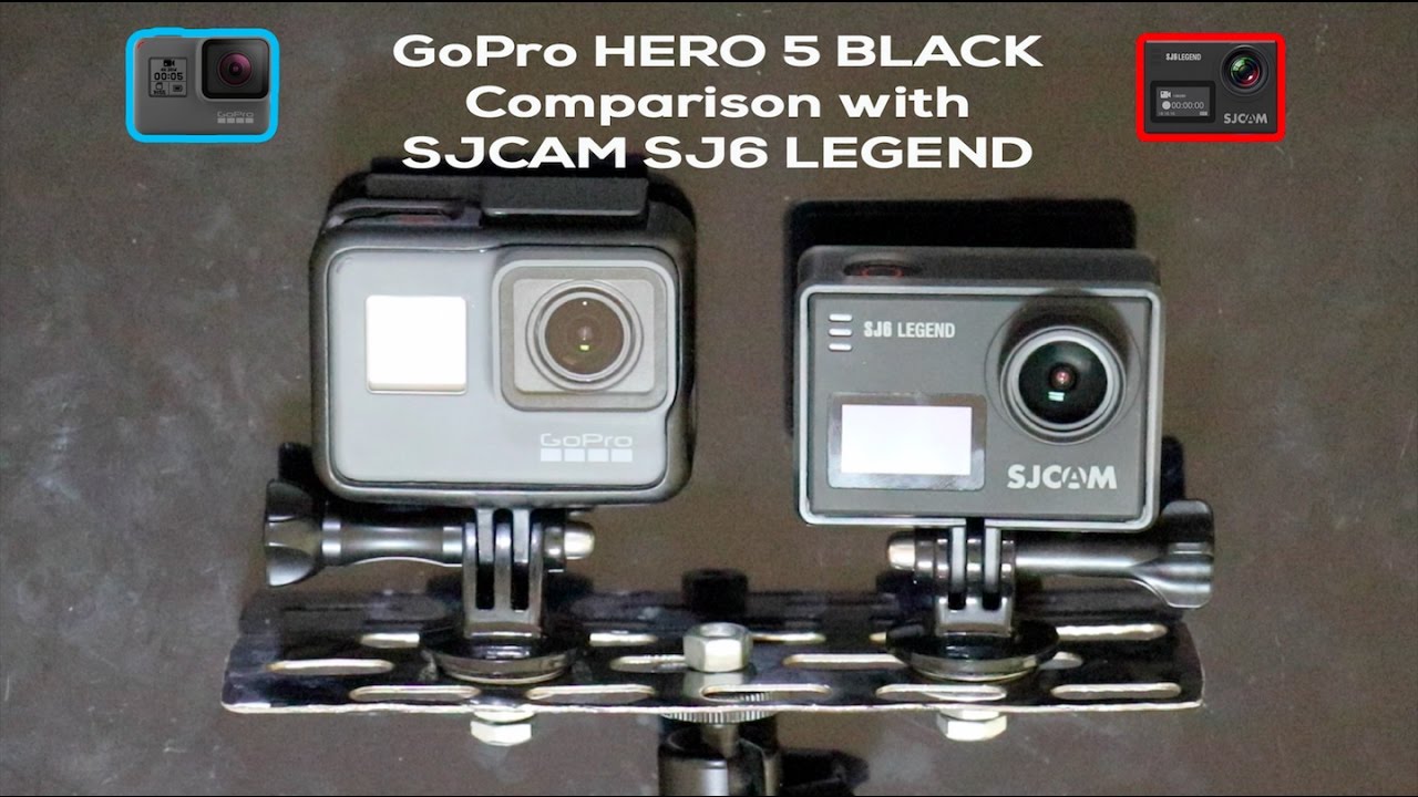 GoPro Hero 5 Black vs SJCAM SJ 6 Legend , Side By Side video comparison, Shootout analysis