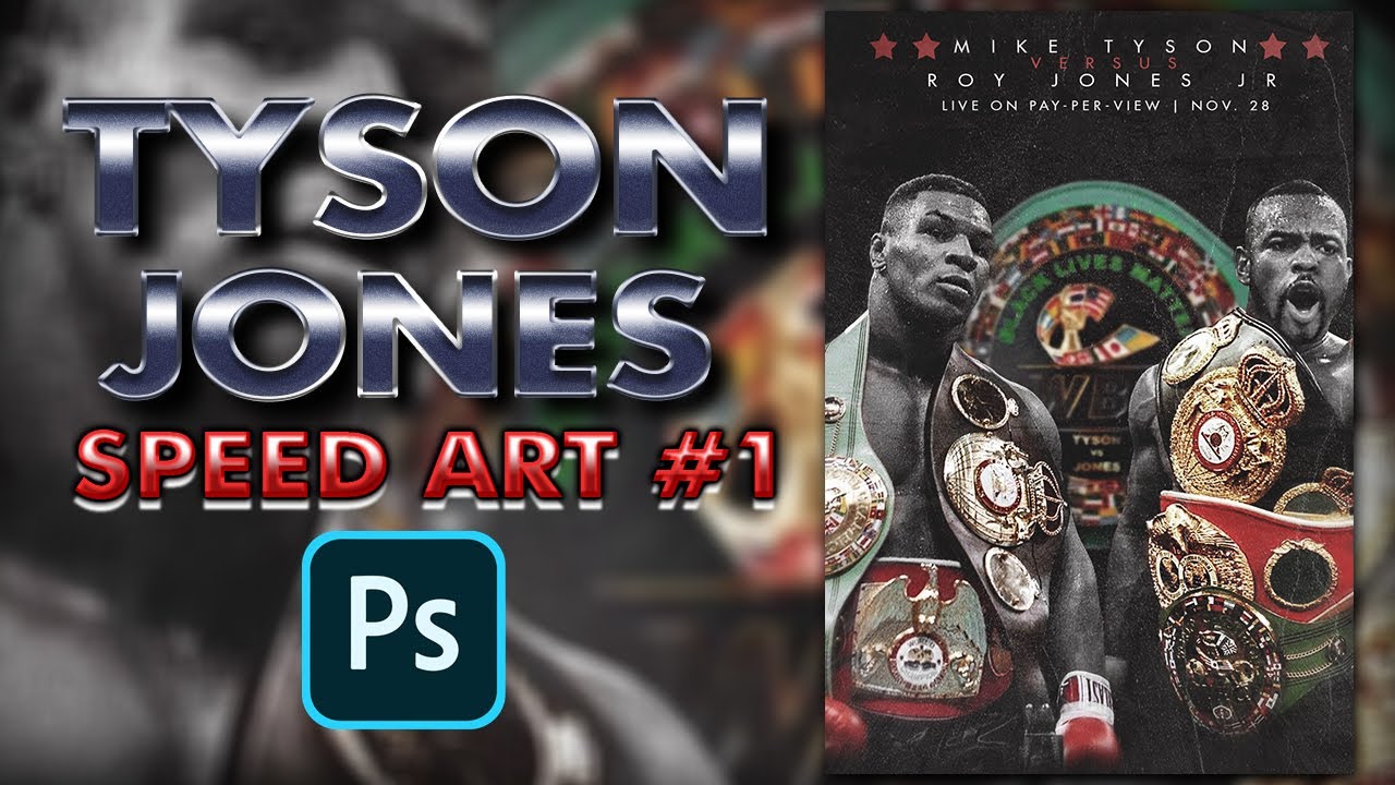 Mike Tyson Vs Roy Jones Jr | Boxing Poster Speed Art (Photoshop)