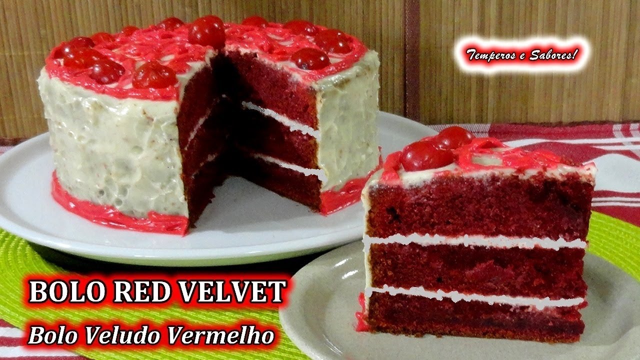 BOLO RED VELVET Veludo vermelho, fácil e muito delicioso