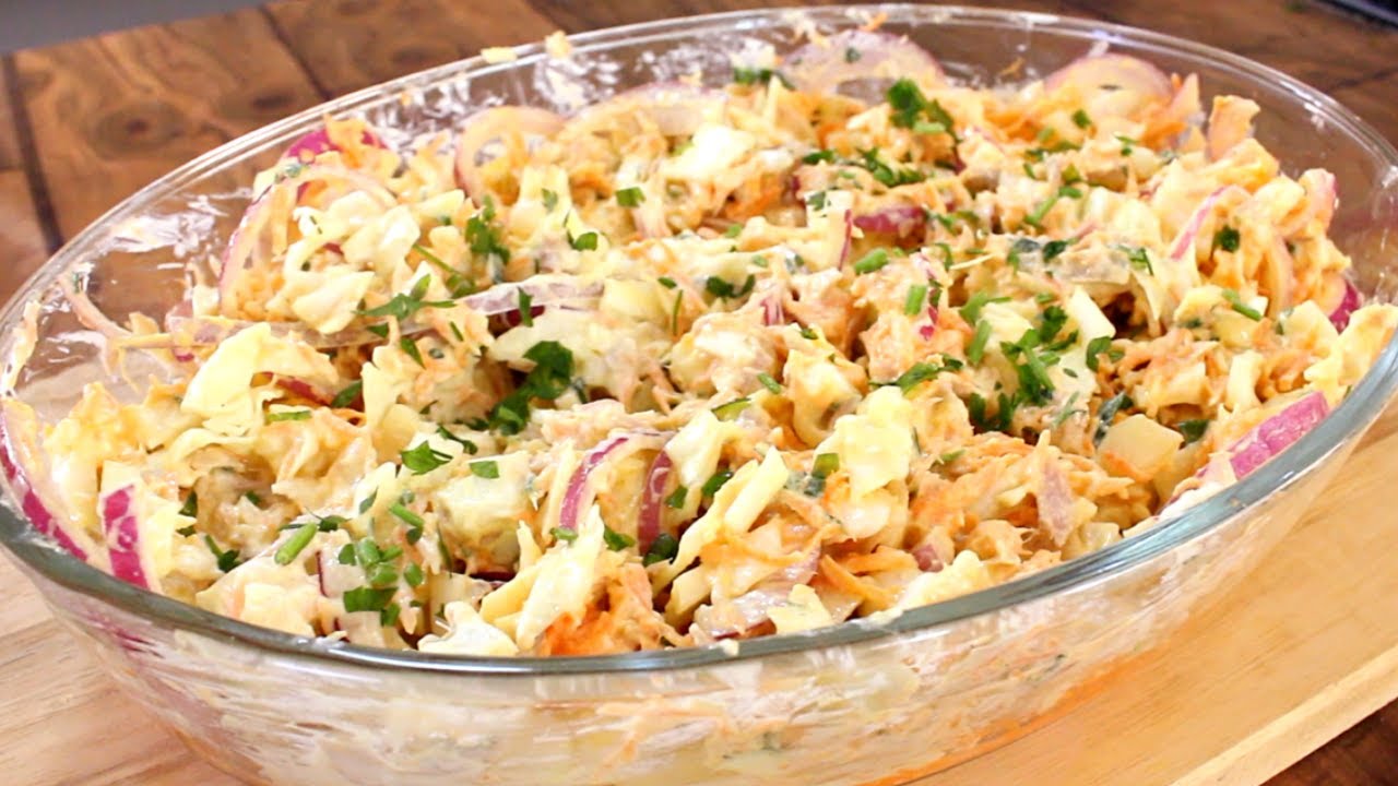 SALADA DE REPOLHO com Atum e Molho Especial (Rápido e Fácil)