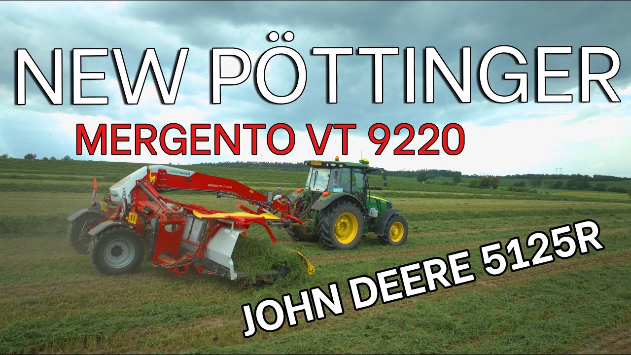 New Pöttinger MERGENTO VT 9220 | John Deere 5125R | Řádkování vojtěšky | senáže 2024