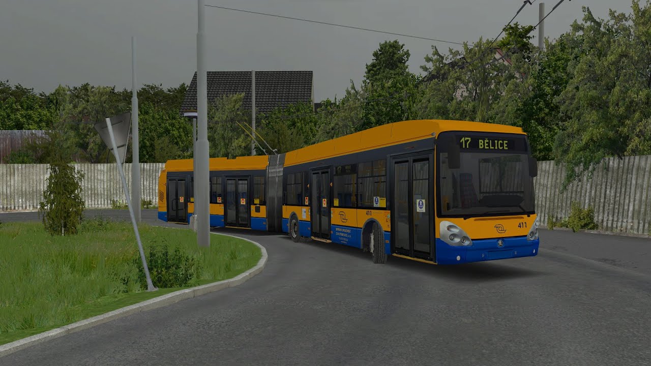 SIMT MHD - Linka 17 Škoda 25Tr DSZO #411 w/ zlínské hlášení