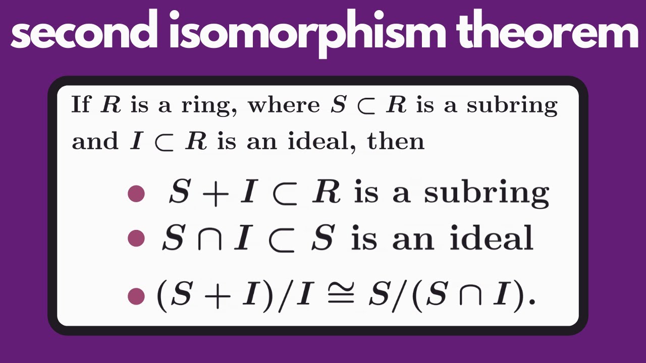 Abstract Algebra | The Second Isomorphism Theorem for Rings