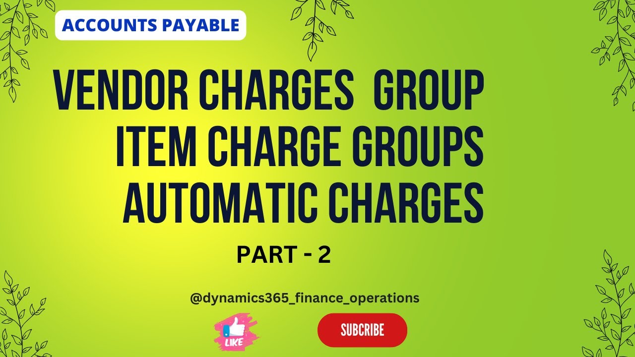 Vendor charges  Group item charge groups automatic charges