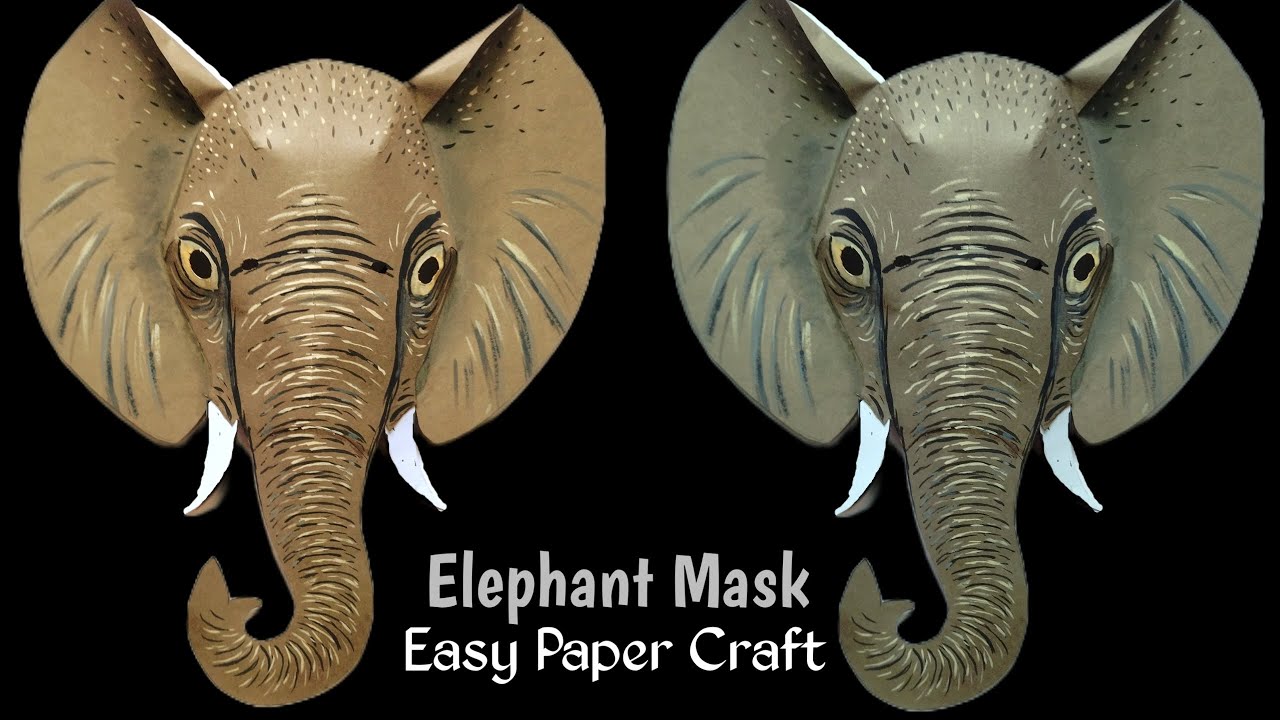 Elephant Mask with Paper. Elephant Costume for Kids. #animalMask #paperCraft #ckArtDesign