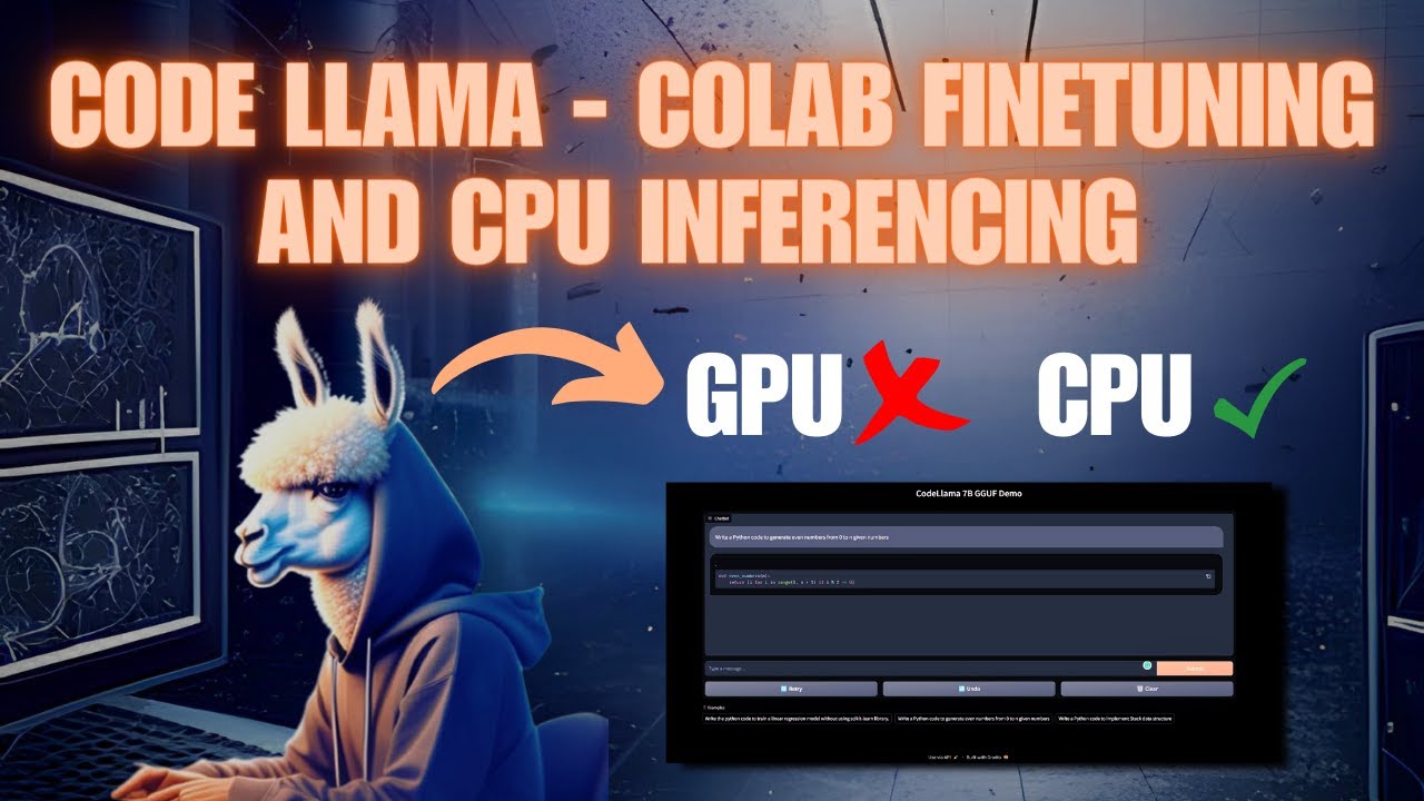 Codellama Tutorial: Colab Finetuning & CPU Inferencing with GGUF