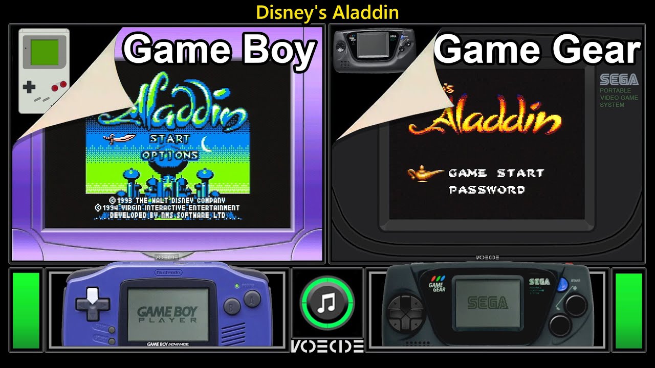 Disney's Aladdin (Game Boy vs Game Gear) Real Hardware Comparison