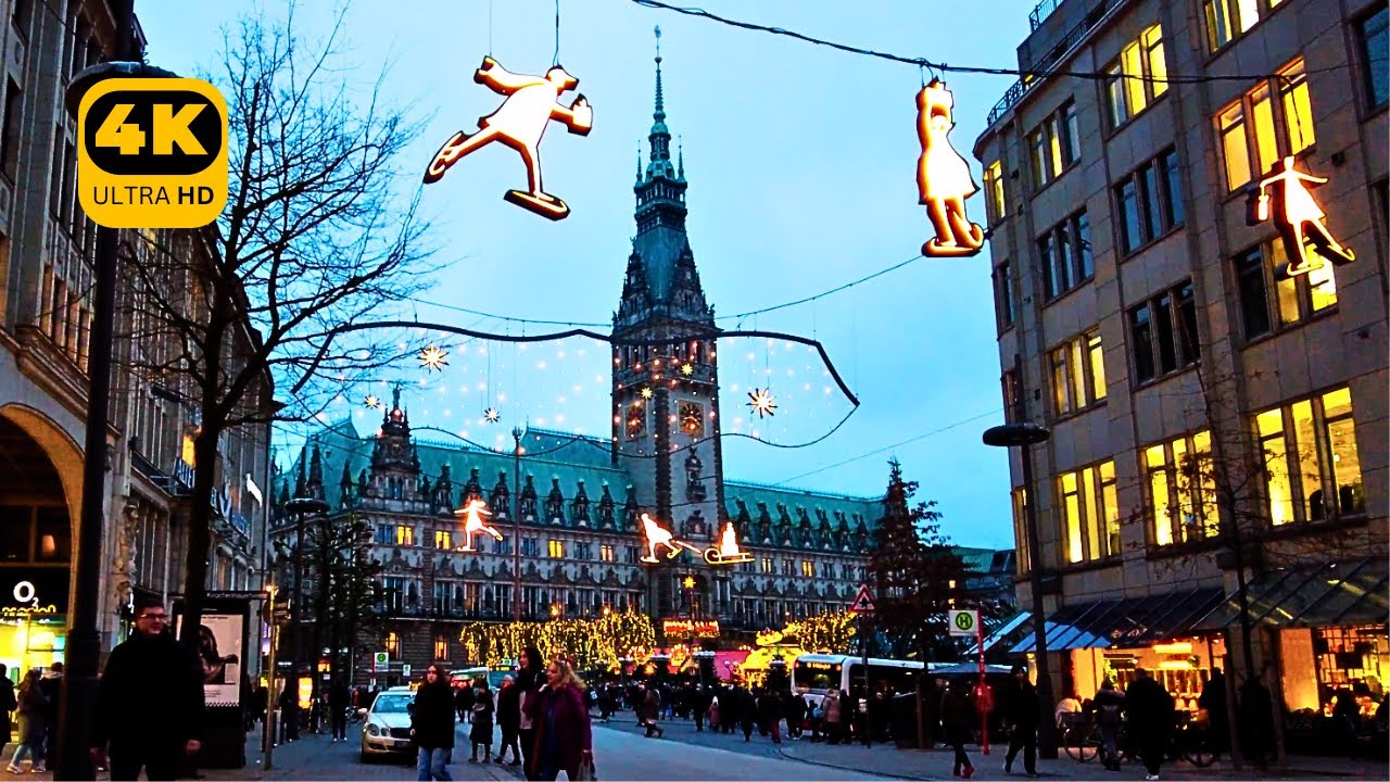 Hamburg Winter Walk 4K ❄️ Christmas Markets & Old Harbor 🇩🇪