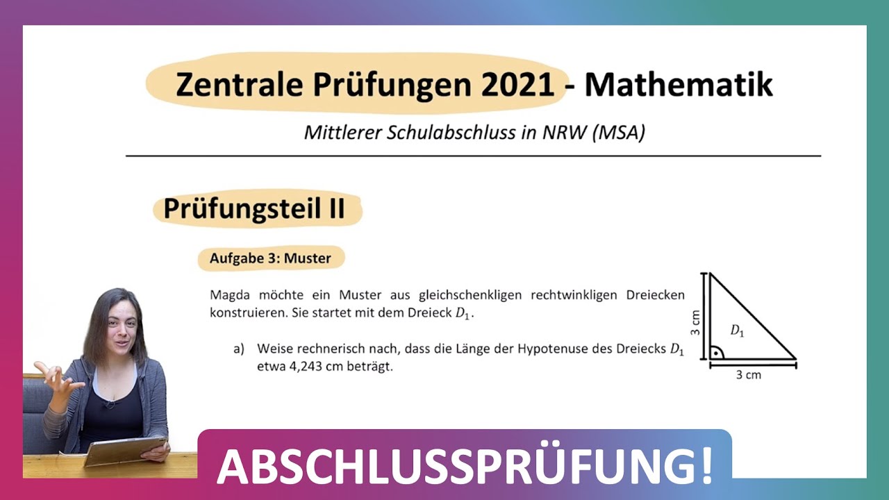 ZP 10 NRW Mathe 2021 - 2026 | Mittlerer Schulabschluss Realschule MSA Teil 2 A3 | Dreieck Winkel